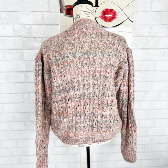 Bartolini Italy NWT Chunky Knit Wool Blend Puff Long Sleeve Sweater Size Large - Picture 3 of 10